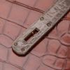 Hermès  Kelly 32 cm handbag  in brown, etoupe and cognac tricolor  alligator - Detail D4 thumbnail