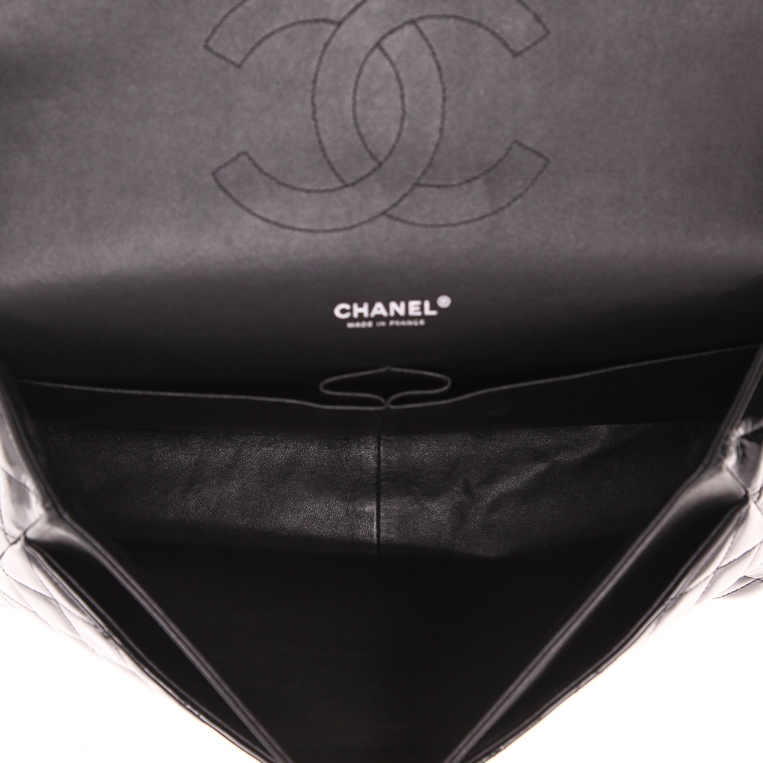 Sac bandoulière Chanel  Timeless Maxi Jumbo en cuir verni matelassé noir - Detail D3