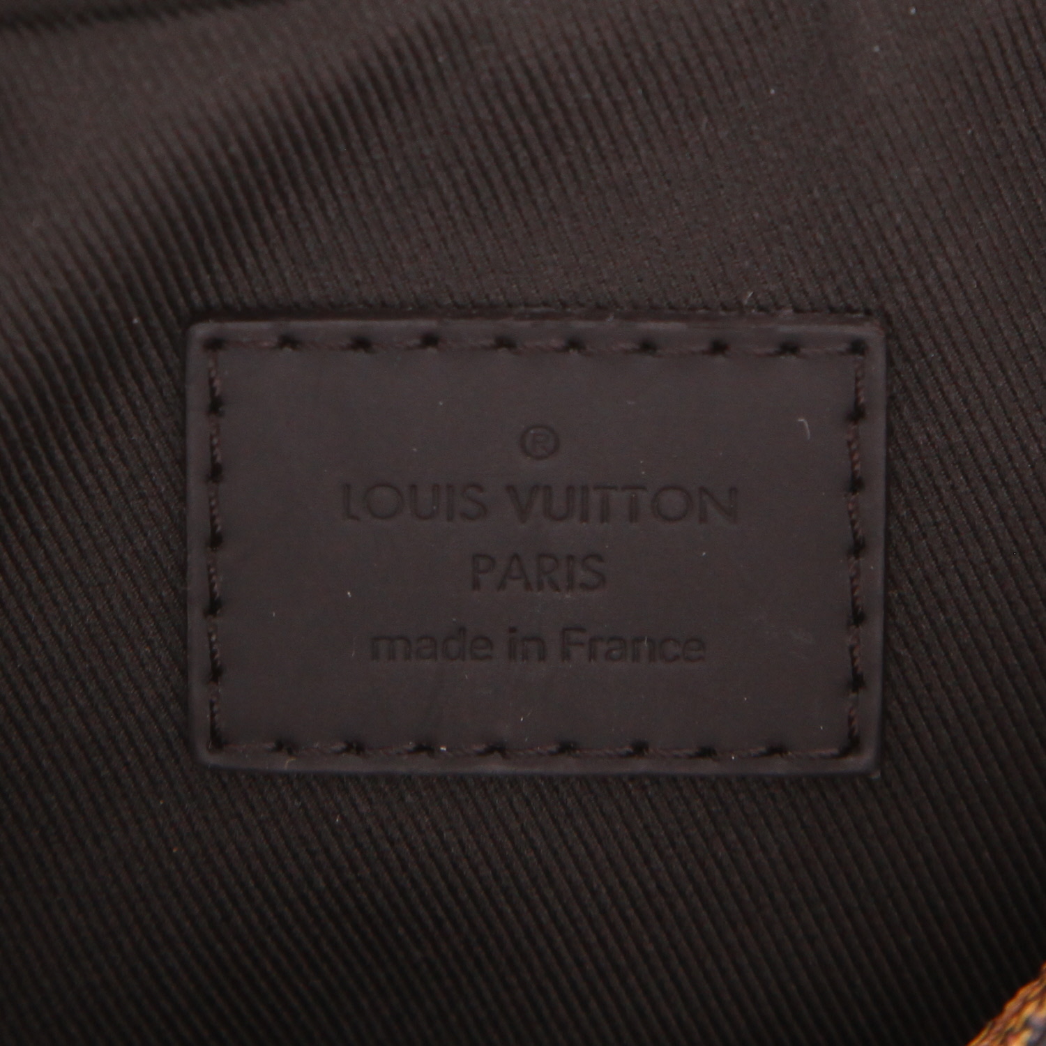 Bolsito de mano Louis Vuitton  Edition Limitée Chapman Brothers en lona a cuadros revestida ébano y cuero marrón - Detail D2