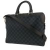 Borsa portadocumenti Louis Vuitton   in tela a scacchi grigio Graphite e pelle nera - 00pp thumbnail