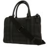 Burberry   briefcase  in black and grey Haymarket canvas  and black leather - 00pp thumbnail