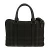 Burberry   briefcase  in black and grey Haymarket canvas  and black leather - Detail D4 thumbnail