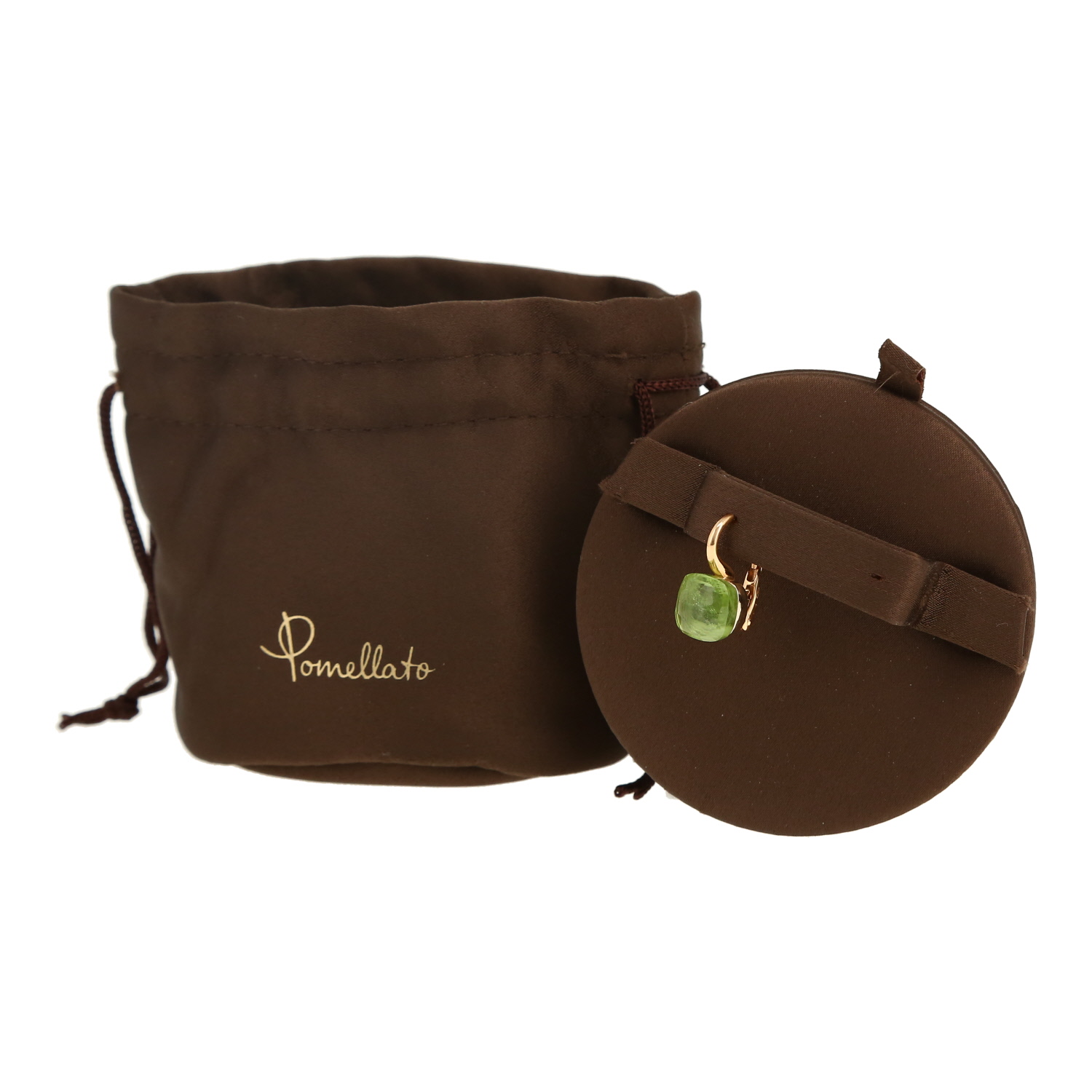 Mono pendiente Pomellato Nudo Classic de oro rosa, oro blanco y turmalina verde - Detail D2