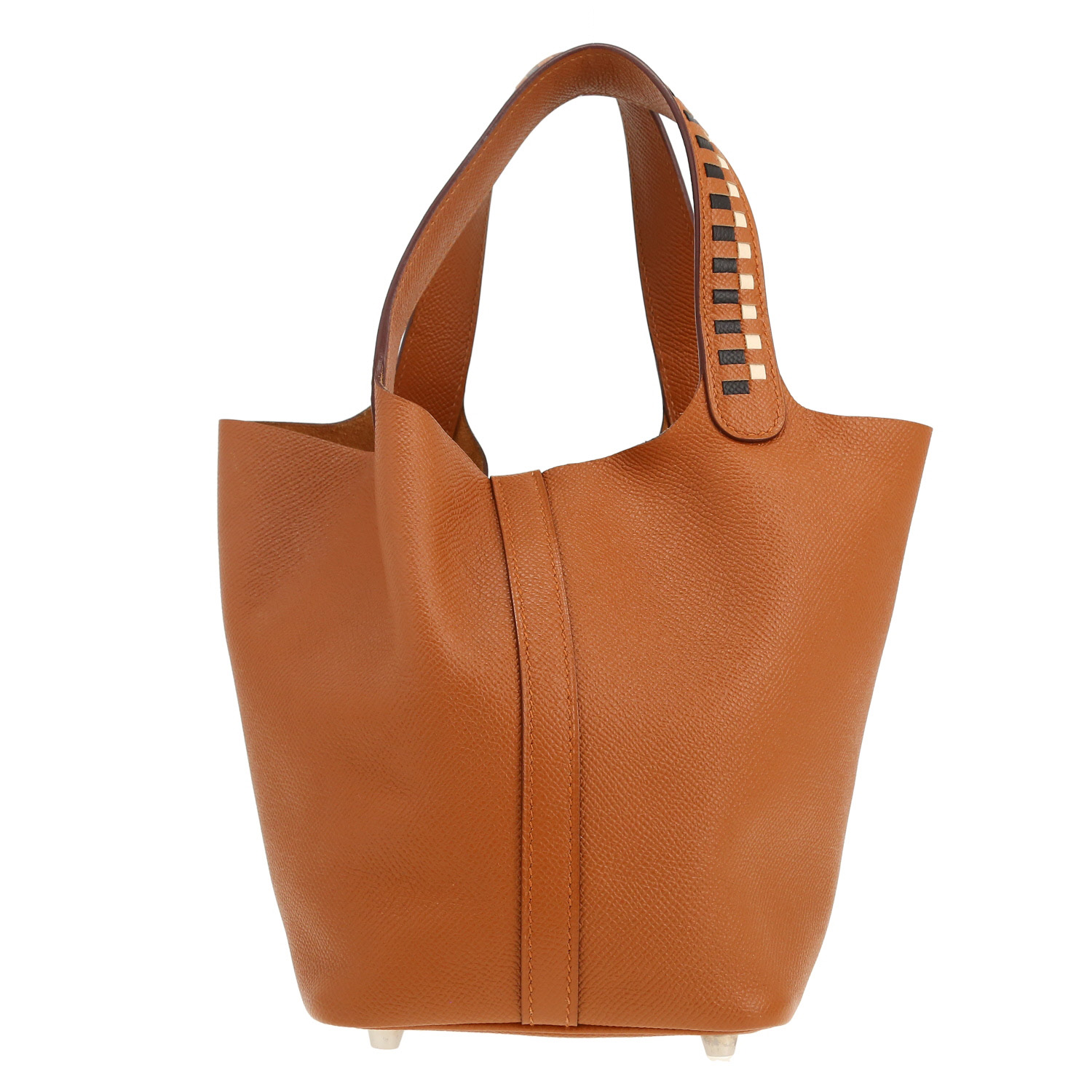 Bolso de mano Hermès  Picotin 18 cm en cuero epsom color oro - Detail D4