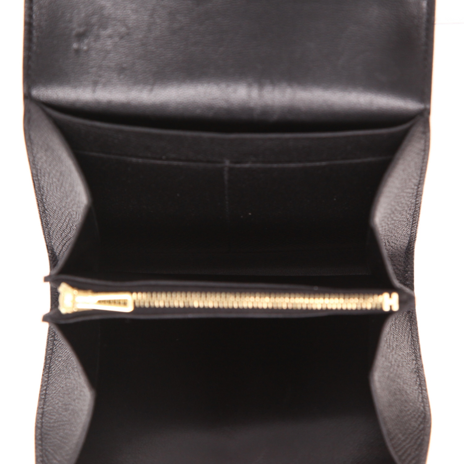 Portefeuille Hermès  Constance Wallet en cuir epsom noir - Detail D3