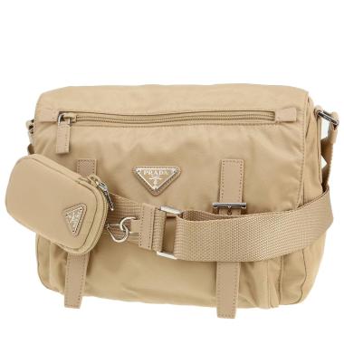 Borsa a tracolla Prada  Re-nylon in tela beige