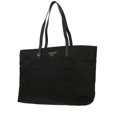 Sac cabas Prada  Re-nylon moyen modèle  en toile et cuir noire