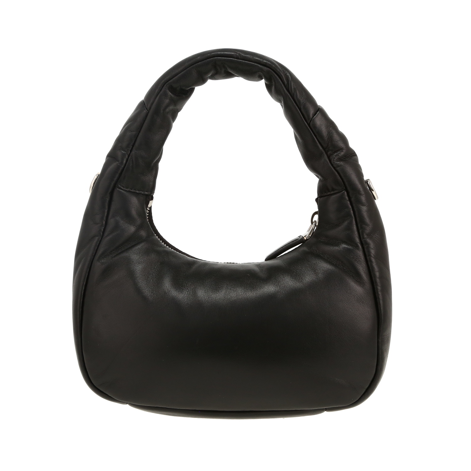 Prada Soft Calf shoulder bag in black leather - Detail D4