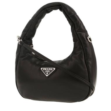 Prada  Soft Calf shoulder bag  in black leather