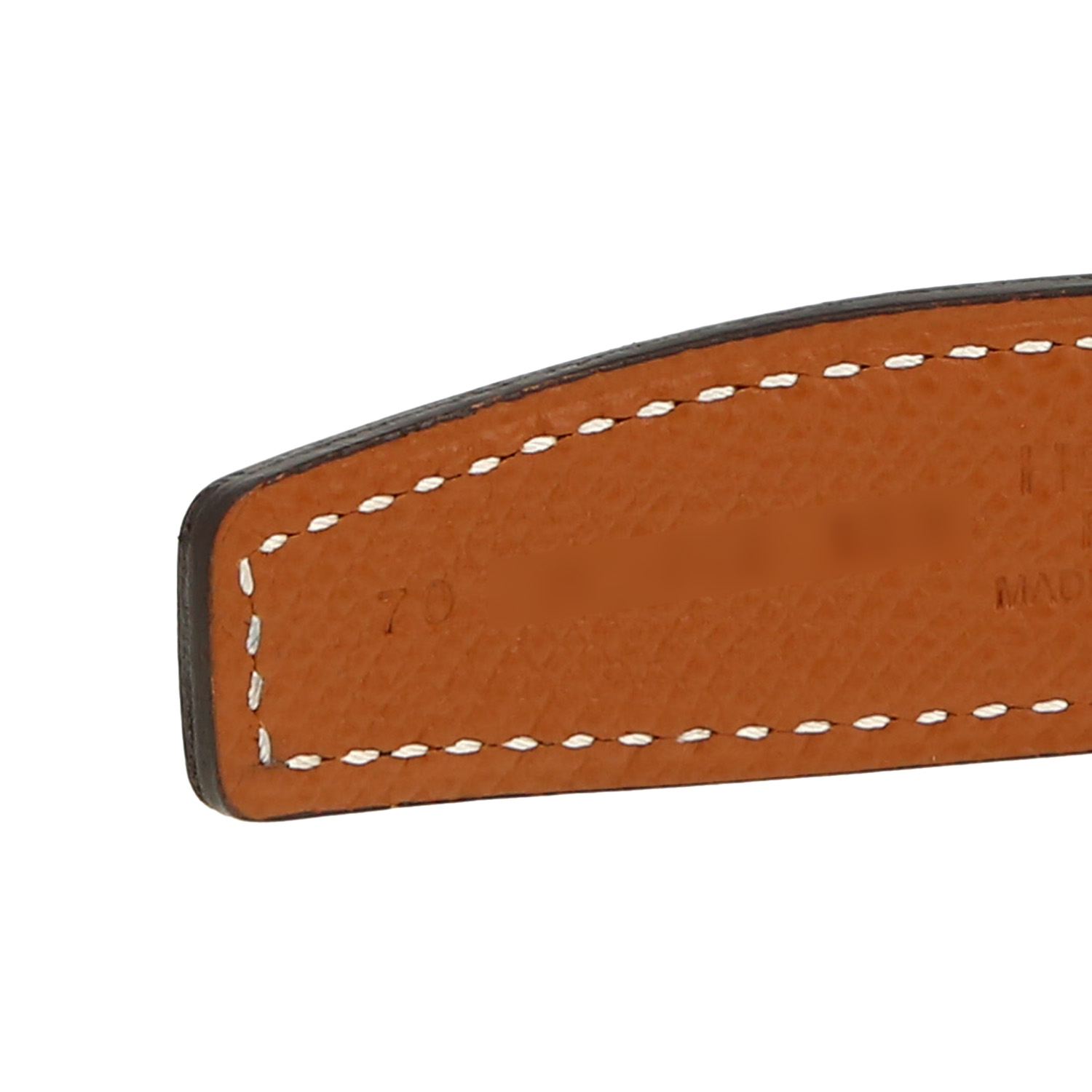 Ceinture Hermès  Ceinture H en cuir Swift noir et cuir epsom gold - Detail D3