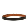 Hermès  Ceinture H belt  in black Swift leather  and gold epsom leather - Detail D4 thumbnail