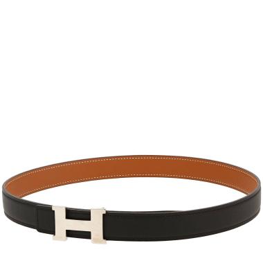 Ceinture Hermès  Ceinture H en cuir Swift noir et cuir epsom gold