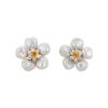 Paire de boucles d'oreilles Seaman Schepps en or jaune, perles de culture keshi, diamants et saphirs jaune - 00pp thumbnail