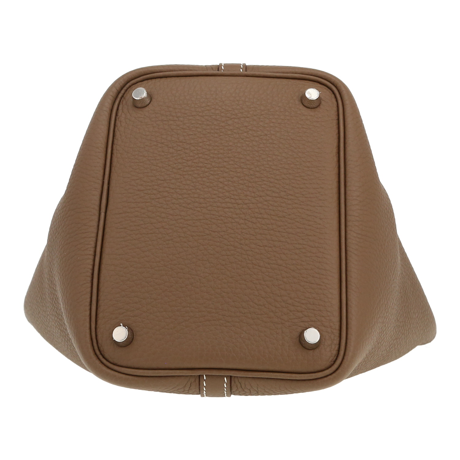 Sac à main Hermès  Picotin 18 cm en cuir taurillon clémence étoupe - Detail D1
