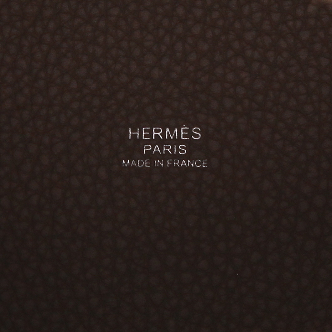 Sac à main Hermès  Picotin 18 cm en cuir taurillon clémence étoupe - Detail D2