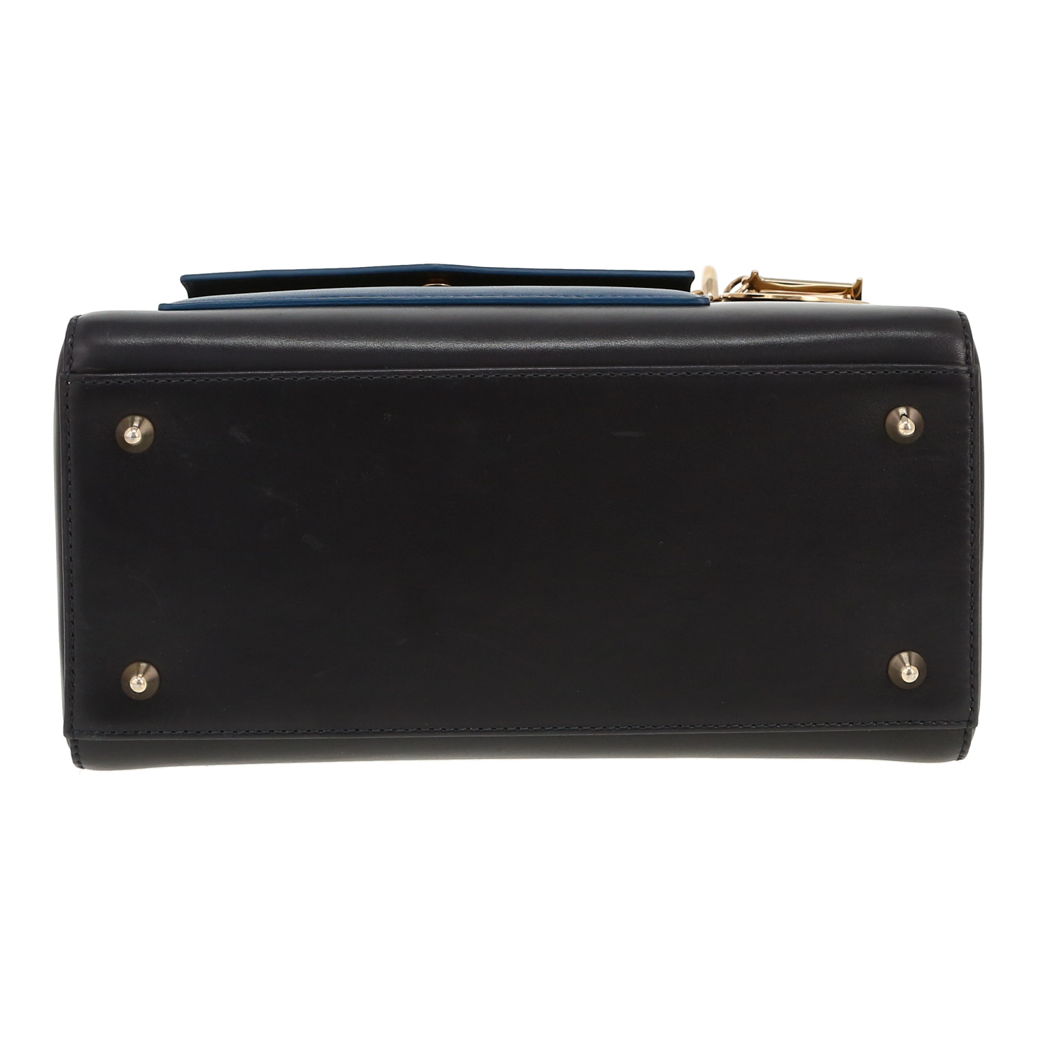 Borsa Dior  Lady Dior in pelle liscia blu - Detail D1