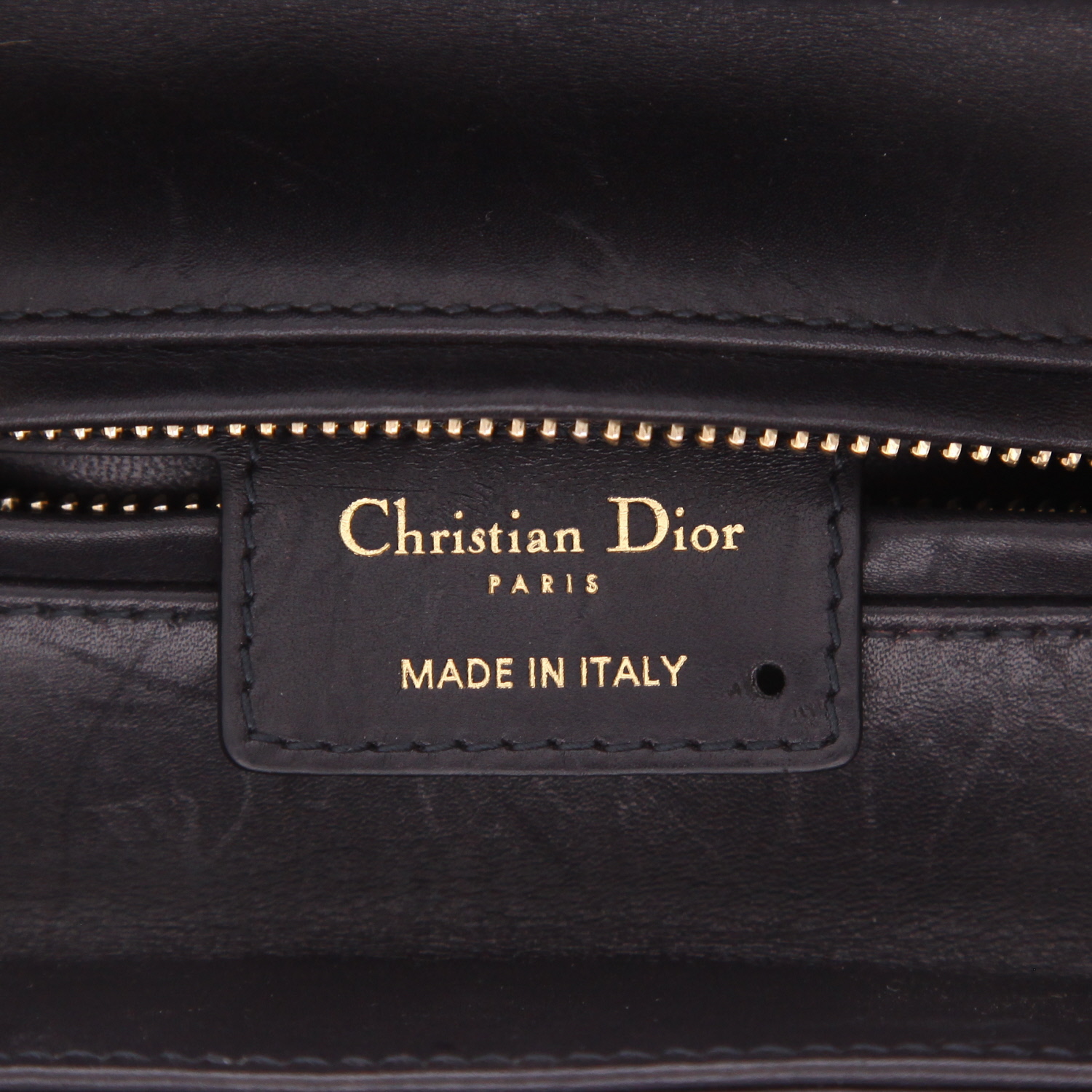 Dior  Lady Dior handbag  in blue smooth leather - Detail D2