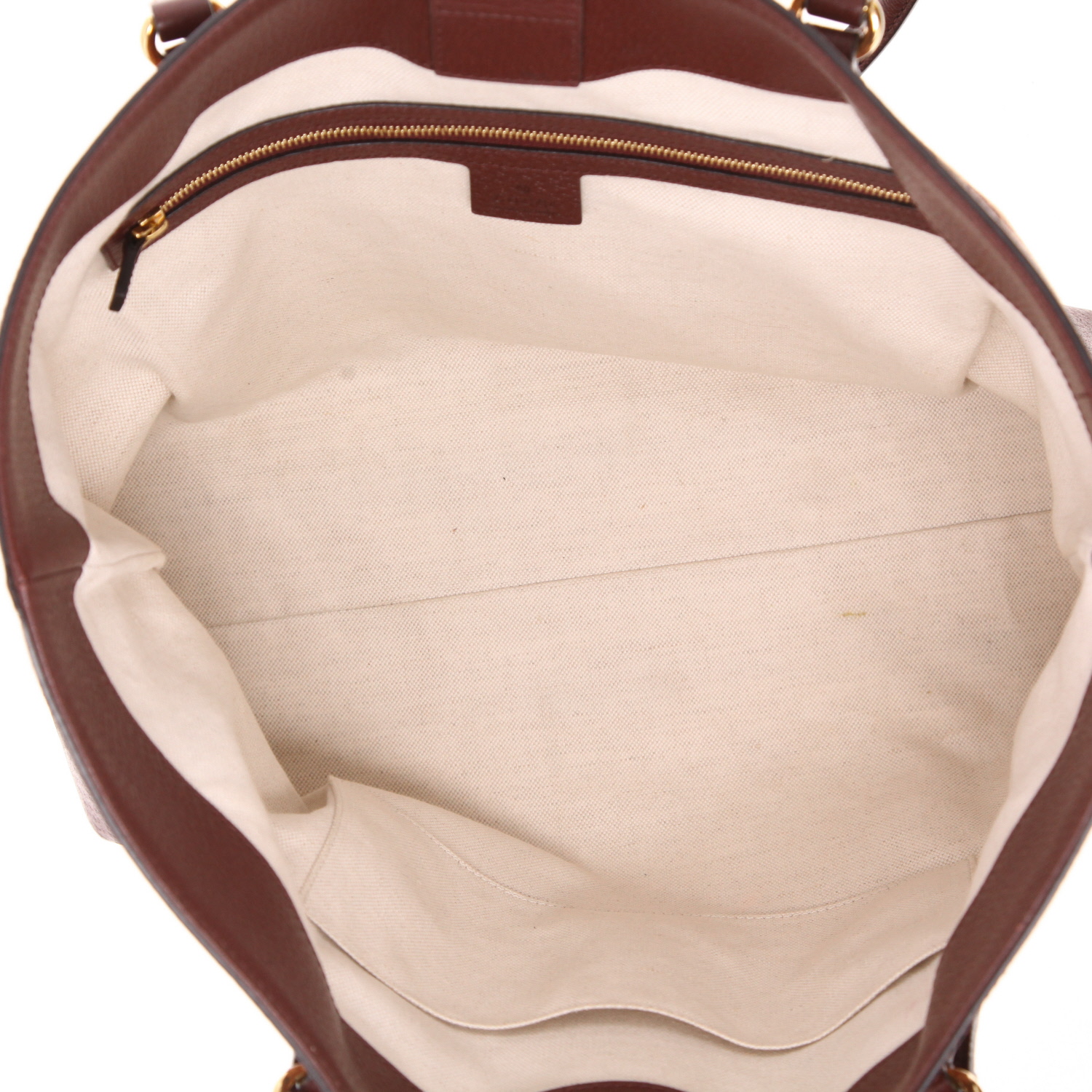 Gucci   medium model  shopping bag  in burgundy "sûpreme GG" canvas  and burgundy leather - Detail D3