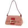 Bolso de mano Fendi  Baguette en lona monogram roja y beige y cuero rojo - 00pp thumbnail