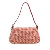 Borsa Fendi  Baguette in tela siglata rossa e beige e pelle rossa - Detail D4 thumbnail