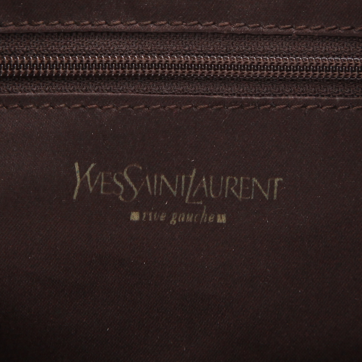 Sac à main Saint Laurent en cuir marron et fourrure synthétique marron - Detail D2