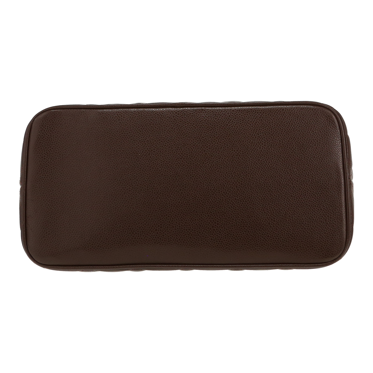 Chanel  Medaillon handbag  in brown quilted grained leather - Detail D1