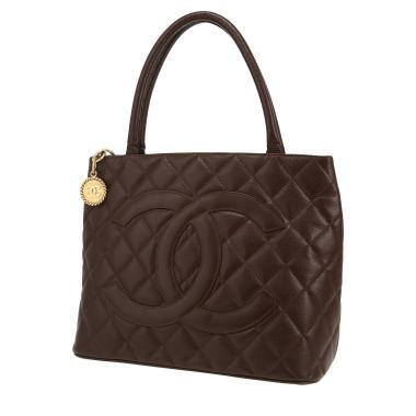 Bolso de mano Chanel  Medaillon en cuero granulado acolchado marrón