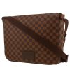 Borsa a tracolla Louis Vuitton  Brooklyn in tela a scacchi ebana e pelle marrone - 00pp thumbnail