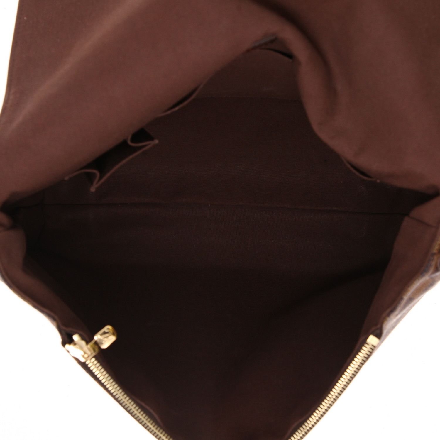 Louis Vuitton  Brooklyn shoulder bag  in ebene damier canvas  and brown leather - Detail D3