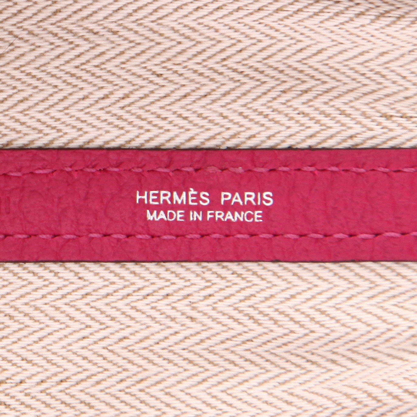 Sac cabas Hermès  Garden en cuir togo rose - Detail D2