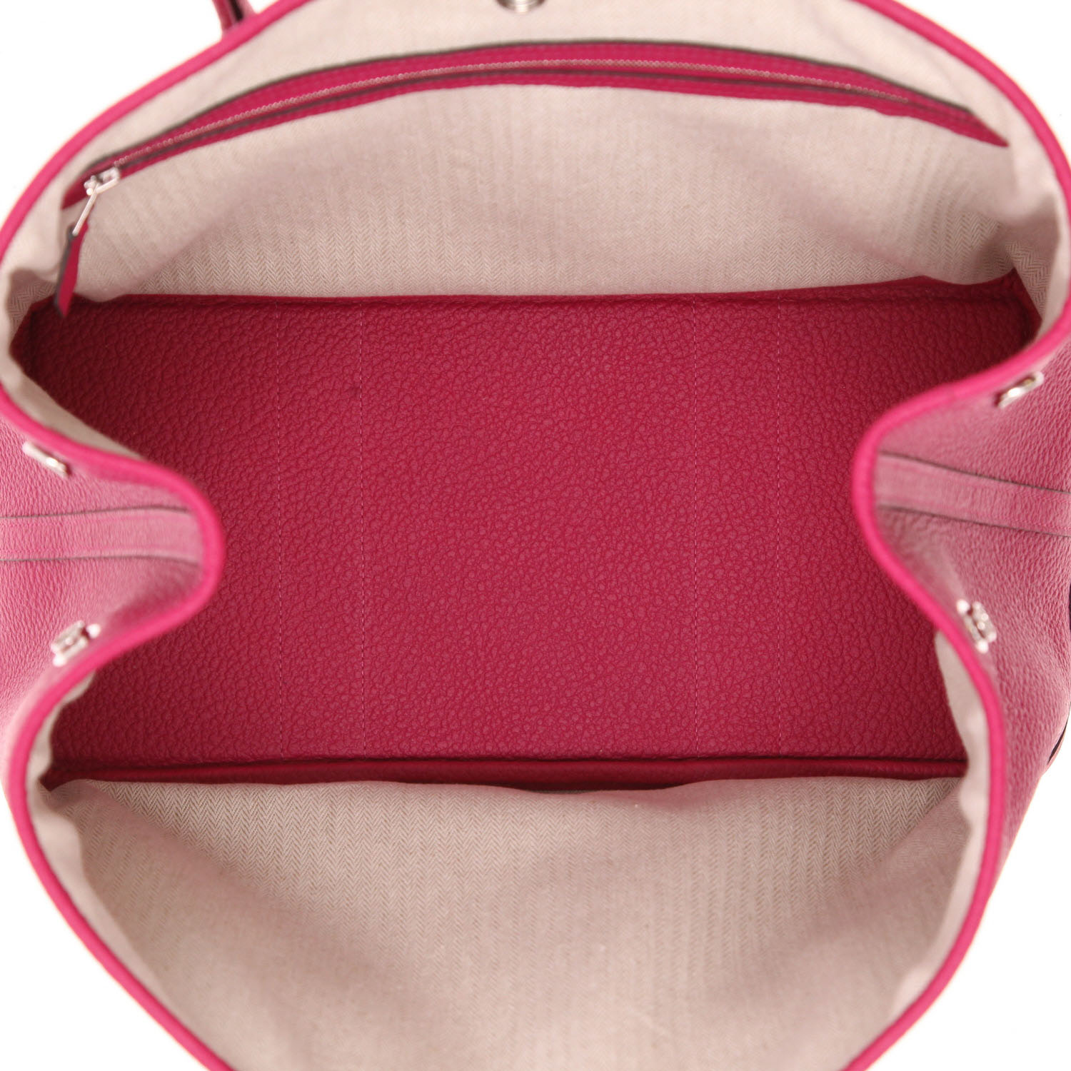 Sac cabas Hermès  Garden en cuir togo rose - Detail D3