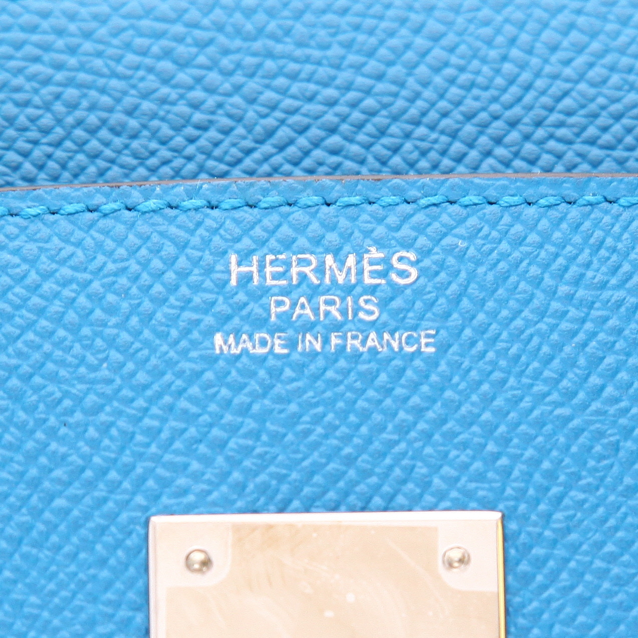 Sac à main Hermès  Birkin 30 cm en cuir epsom Bleu Zanzibar - Detail D2