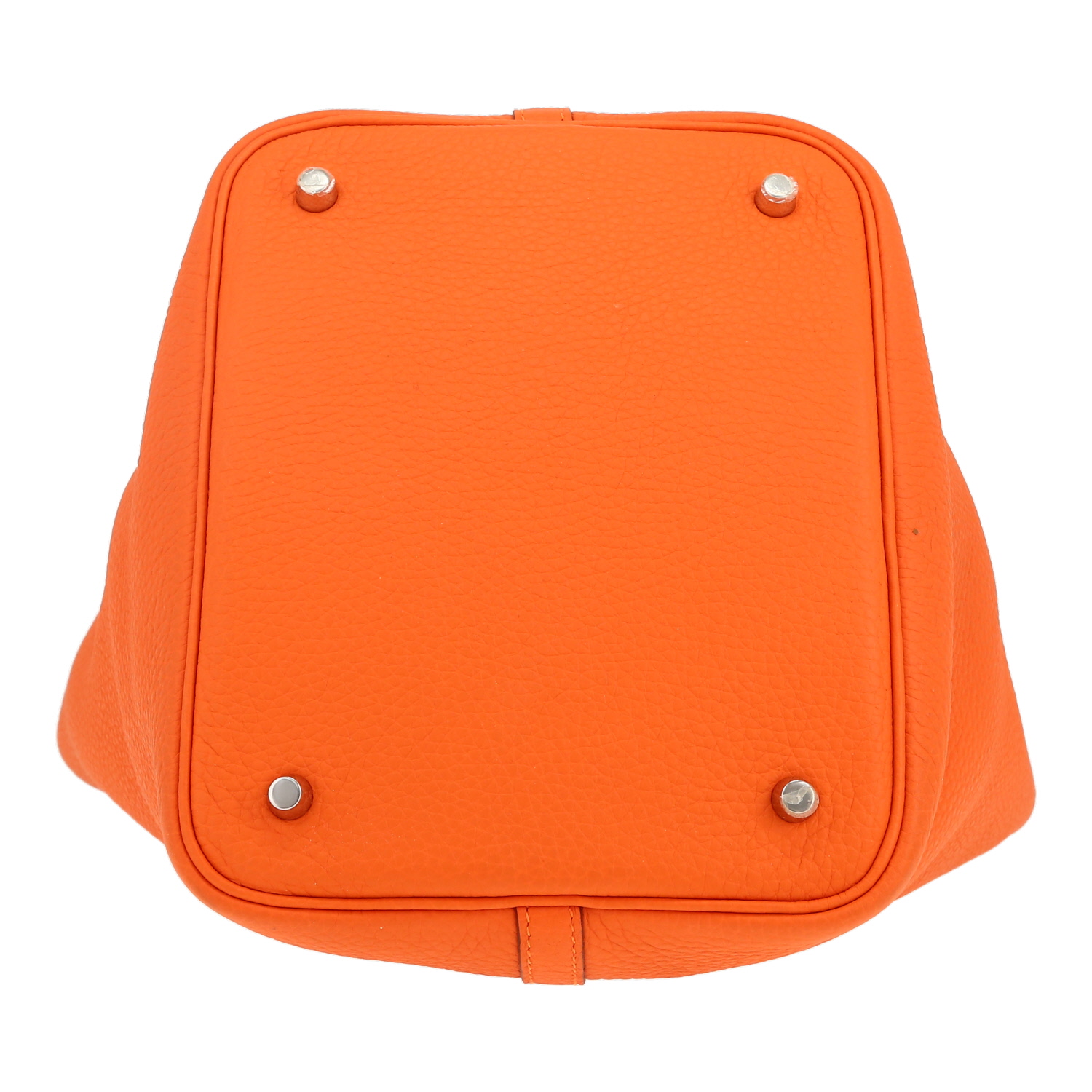 Hermès  Picotin 22 cm handbag  in orange togo leather - Detail D1