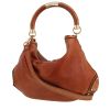 Bolso de mano Gucci  Bamboo Indy Hobo en cuero granulado marrón y bambú - 00pp thumbnail