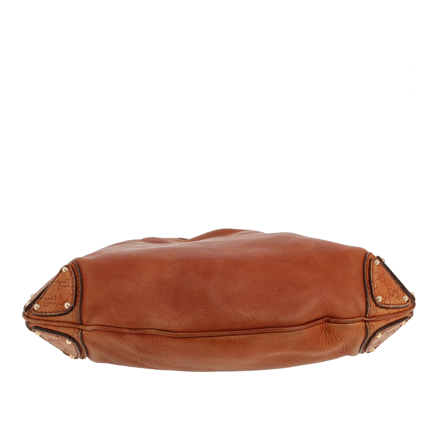 Gucci  Bamboo Indy Hobo handbag  in brown grained leather  and bamboo - Detail D1