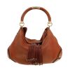 Borsa Gucci  Bamboo Indy Hobo in pelle martellata marrone e bambù - Detail D5 thumbnail