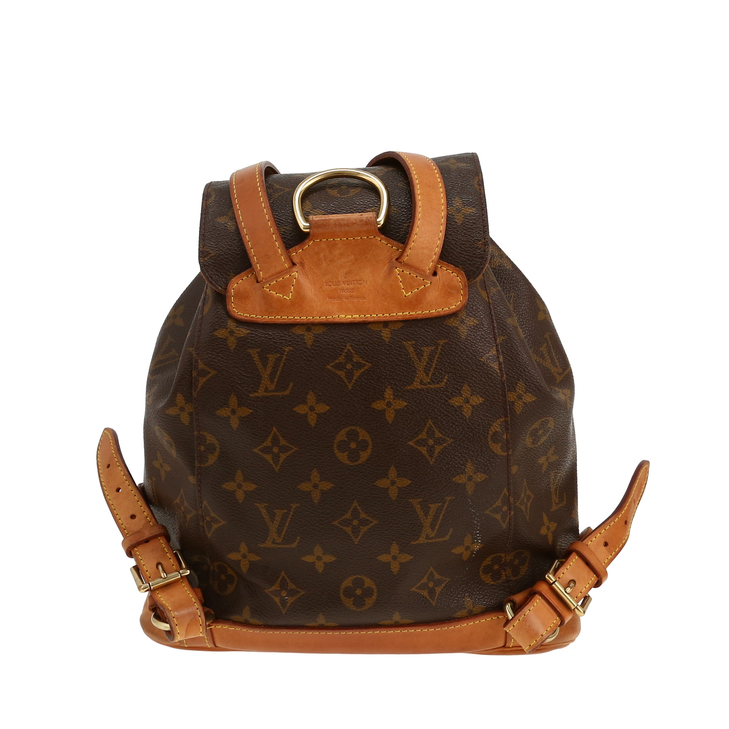 Louis Vuitton  Montsouris Backpack backpack  in brown monogram canvas  and natural leather - Detail D4