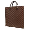 Louis Vuitton  Sac Plat shopping bag  in ebene damier canvas  and brown leather - 00pp thumbnail