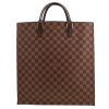 Louis Vuitton  Sac Plat shopping bag  in ebene damier canvas  and brown leather - Detail D4 thumbnail