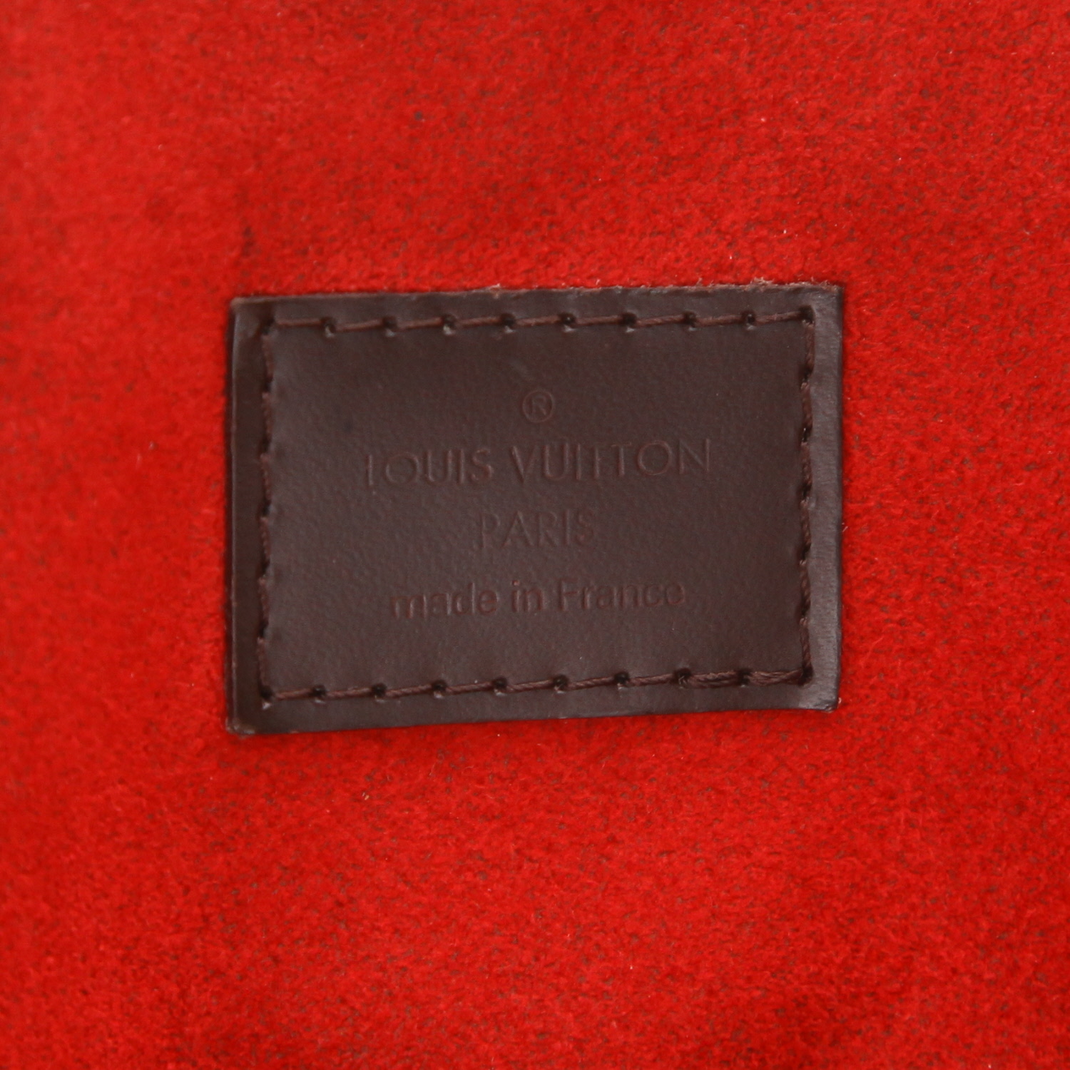 Sac à main Louis Vuitton Trevi en toile damier ébène et cuir marron - Detail D2
