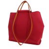 Hermès  Cabag shopping bag  in red canvas  and brown Hunter cowhide - 00pp thumbnail