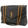 Borsa a tracolla Saint Laurent  Loulou modello grande  in pelle trapuntata a zigzag nera - 00pp thumbnail