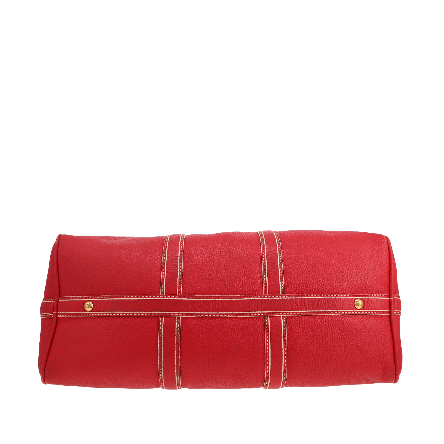 Bolsa de viaje Louis Vuitton  Keepall 50 en cuero granulado rojo - Detail D1