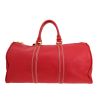 Borsa da viaggio Louis Vuitton  Keepall 50 in pelle martellata rossa - Detail D4 thumbnail