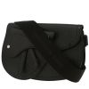 Dior  Pochette Saddle clutch-belt  in black grained leather - 00pp thumbnail