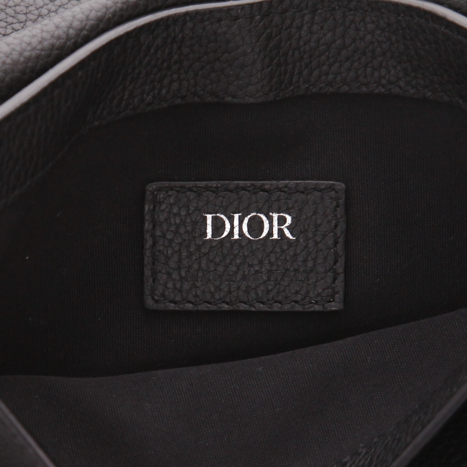 Pochette-ceinture Dior  Pochette Saddle en cuir grainé noir - Detail D2