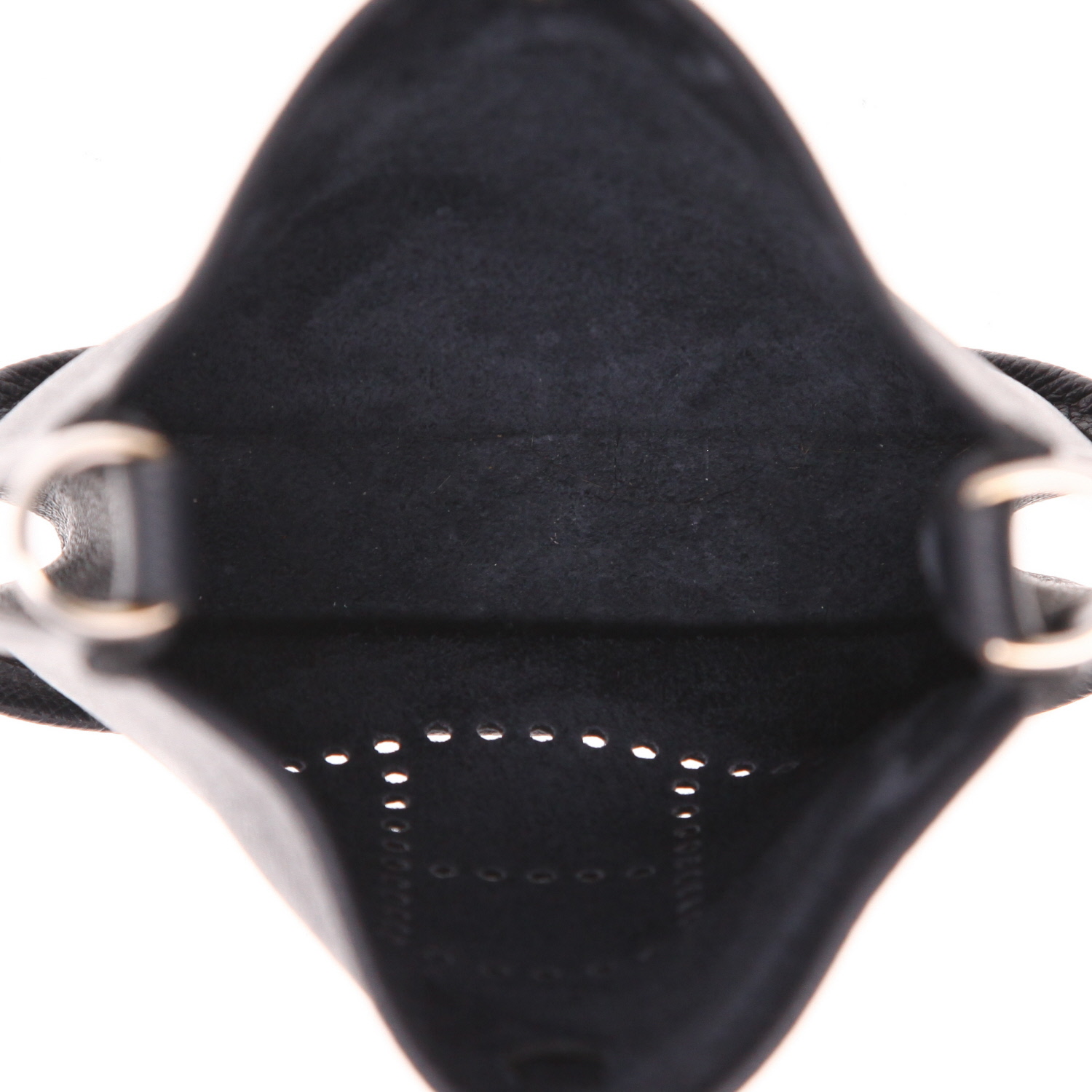 Bolso bandolera Hermès  Mini Evelyne en cuero epsom Bleu Caban - Detail D3