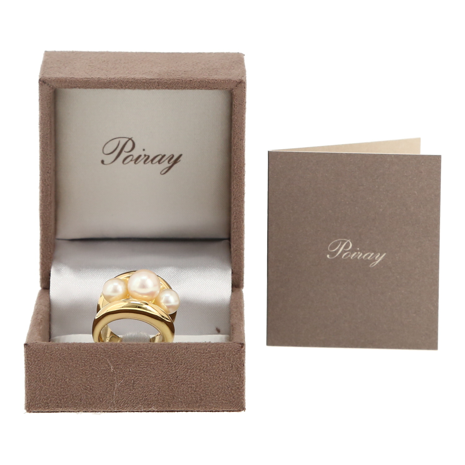 Sortija Poiray Fidji modelo grande de oro amarillo y perla cultivada - Detail D2