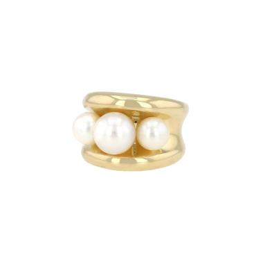 Bague Poiray Fidji grand modèle en or jaune et perle de culture