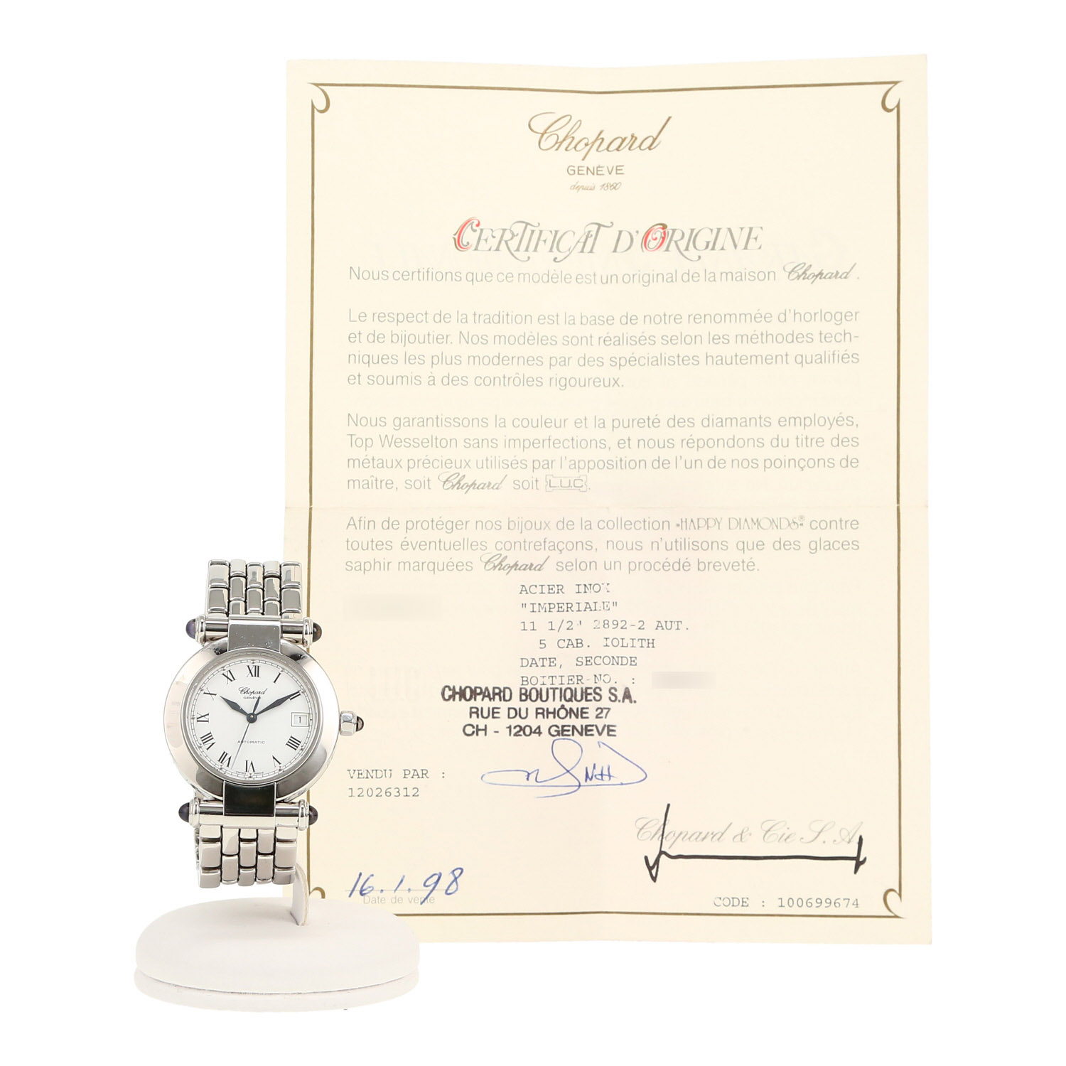 Montre Chopard Imperiale en acier Ref: Chopard - 8203  Vers 1998